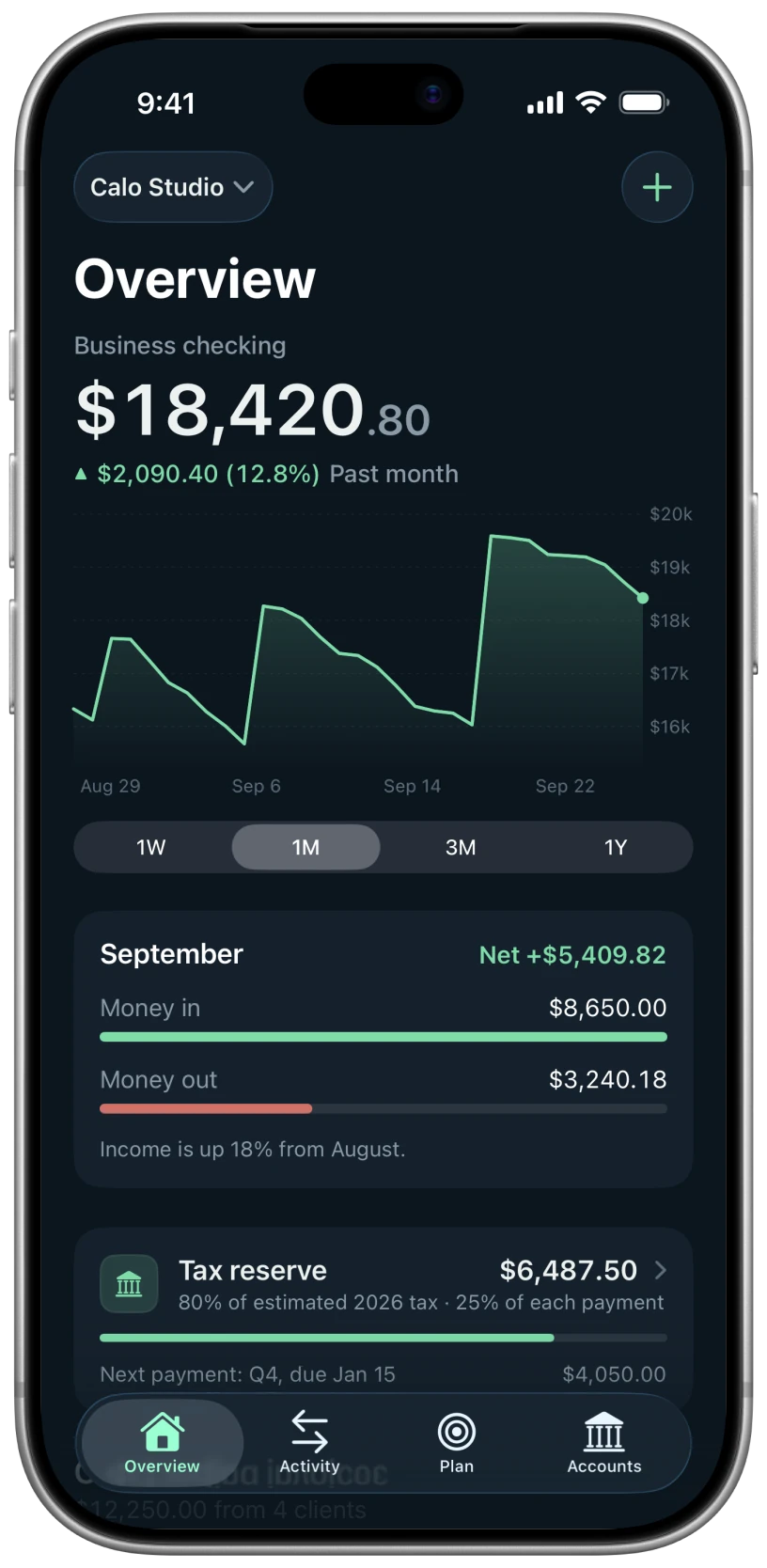 Ledger Overview screen