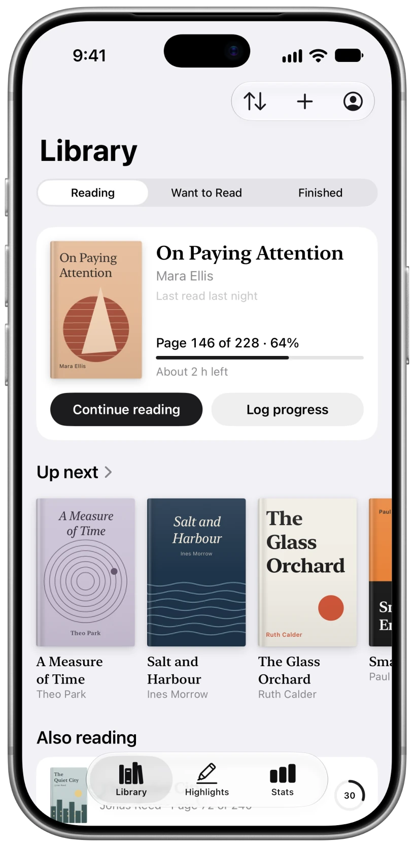 Margin Library screen